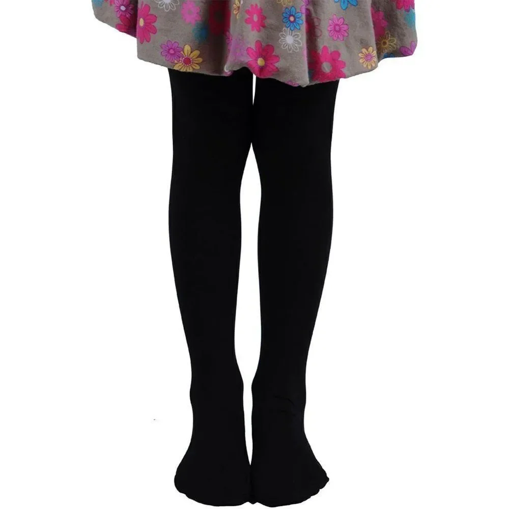 Leg Elegant Girls Black Stretch Cute Comfortable And Soft Fancy Tight Size 11-13